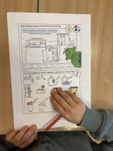 Kartka na której jest ćwiczenie dotyczące wody